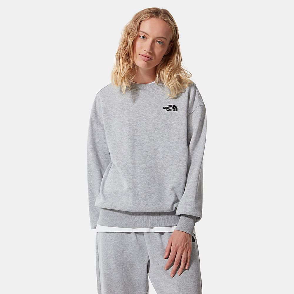 The North Face Sweatshirts Womens Australia - The North Face Oversized Essential Light Grey (KVJ-408